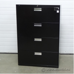 ProSource Black 36" 4 Drawer Lateral File Cabinet, Locking